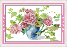 Blossom roses cross stitch kit flower 14ct printed fabric canvas stitching embroidery DIY handmade needlework 2024 - buy cheap