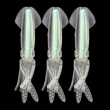 Señuelos de Pesca de calamar láser, cebo Artificial transparente de silicona suave, faldas de calamar, 10cm, 7,6g, 3 unids/lote 2024 - compra barato