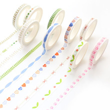 8mm*10M Cute Kawaii Slim Decorative Washi Tape Lovely Stripe Tape For Home Decoration Scrpbooking Photo Album DIY Paper Stickers 2024 - buy cheap