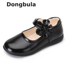 Spring Girls Princess School Shoes Patent Kids Leather Shoes Fashion Bow Flowers Children Dress Black Flat Shoes Wedding Party 2024 - buy cheap