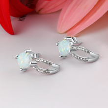925 Sterling Silver Square White Opal Stud Earrings for Women Clear CZ Zirconia Wedding Earrings for Women 2024 - buy cheap