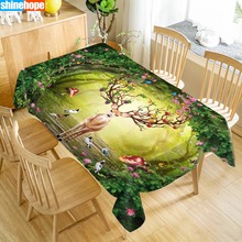 3d Animals Tablecloth Sika Deer Pattern Dustproof Washable Rectangular Table Cloth For Wedding Table Cloth Cover TV Covers 2024 - buy cheap