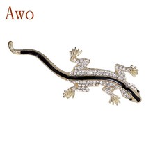 Brooches 2018 For Women Fashion Jewelry Enamel Pin Metal Lizard Crystal Rhinestone Brooch Broches Animales Grandes Large Brooch 2024 - buy cheap