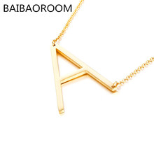 Fashion Letter Necklaces Pendants alphabet Gold Color Stainless Steel Choker Initial Necklace Women Girl Jewelry Collier 2024 - buy cheap
