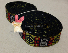 NEW Zakka handmade accessories DIY lace ribbon polyester woven Jacquard Ribbon with Ethnic Embroidery Ribbon 3cm 10M/lot green 2024 - buy cheap