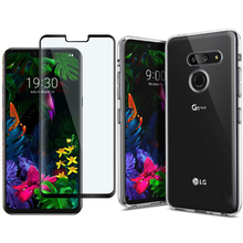 Funda de TPU suave para LG G8 ThinQ, con película protectora de vidrio de cobertura completa templada 2.5D 9H para LG G8S ThinQ 2024 - compra barato