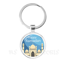 Рамадан Брелок 25 мм стеклянный купольный кабошон брелок кольцо Арабский Мусульманский Исламский Бог ювелирные изделия подарок для друзей 2024 - купить недорого