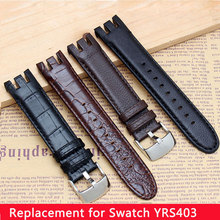 1:1 New High quality Genuine leather watchband 21mm leather strap special for swatch YRS403 412 402G watch Bracelet 2024 - buy cheap