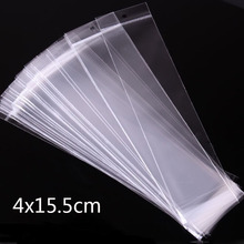 Mini sacolas plásticas transparentes para colar, 4*15.5cm preço de fábrica, 100 peças, joias auto-adesivas, saco opp 2024 - compre barato