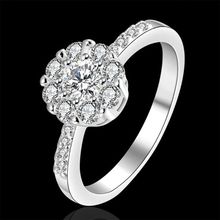 Кольцо с серебряным покрытием, Серебряное модное Ювелирное кольцо, заводские цены, инкрустированное камнем кольцо с цветком/LFAZROAS GZXJGVJHR152 2024 - купить недорого