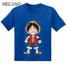 Hot Sale Anime One Piece Lufy Print Kids Funny T-shirt Baby Girls Summer Cotton Short Sleeve T shirt Boys Cartoon Clothes,GKT245 2024 - buy cheap