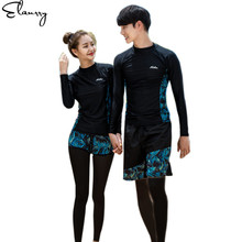 2019 Newest Sport Swimsuit Long Sleeves Couple Surfing Suits Summer Women Men Rashguards Swimsuit Long Pants Bathing Suits 2024 - buy cheap