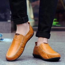 Genuine Leather Men Casual Shoes Luxury Brand 2019 Mens Loafers Moccasins Breathable Slip On Black Driving Shoes Plus Size 37-47 2024 - buy cheap