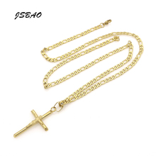 JSBAO High Quality 60CM Stainless Steel Womens Cross Necklace With Rosary Pendant Sacred Cross Necklace For Women 2024 - buy cheap