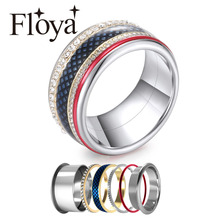 Floya intercambiáveis acessórios femininos anéis de aço inoxidável lord band bague sem arranhões anel 2024 - compre barato