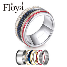 Floya Interchangeable Accessories Women Stainless Steel Rings Lord Band Bague Without Scratches Ring 2024 - buy cheap