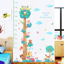 Forest Height Measure Wall Stickers For Kids Rooms Decor Cartoon Animals Wall Decals Nursery Room Art Home Decor 2024 - buy cheap
