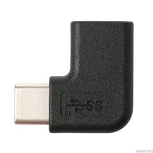 90 graus ângulo direito usb 3.1 tipo c macho para fêmea USB-C conversor adaptador 2024 - compre barato