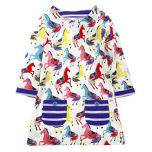 Brand Spring Autumn Baby Girls Tunic Dresses With Animals Printed Fashion Long Sleeve Princess Dresses Pockets Children Clothing 2024 - buy cheap