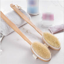 Bathroom Body Brushes Long Handle Bath Natural Bristles Brushes Exfoliating Massager With Wooden Handle Dry Brushing Shower Tool 2024 - buy cheap