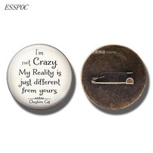 I'm Not Crazy  Fashion Quote Jewelry Glass Cabochon Dome Bronze Brooch Clothing Accessories Gift 2024 - buy cheap