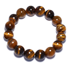 Pulsera de piedra de ojo de tigre de Lava negra para mujer, abalorio de 12mm, pulsera de Chakra de piedra Natural de alta calidad para regalo de Yoga, joyería para hombre 2024 - compra barato