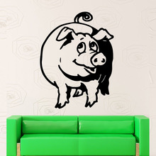 Adesivo de arte de parede de vinil, porco, decoração de sala de estar, animal engraçado, decalques de parede, decoração de fazenda, mural, adesivo removível fofo s384 2024 - compre barato