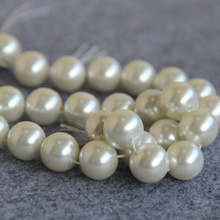14mm moda Branca Shell de vidro contas Loose jóias delicadas 15 polegadas 2 pc/lote mulheres Adequado para Fazer colares e pulseiras 2024 - compre barato