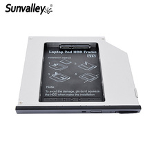 Sunvalley 2nd HDD SSD Caddy 9.5 milímetros SATA Para SATA De Alumínio Caso da Unidade de DVD E6400 CD-ROM Case Para Dell Laptop notebook 2024 - compre barato