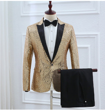 Handsome Groomsmen Peak Lapel Groom Tuxedos Mens Wedding Dress Man Jacket Blazer Prom Dinner (Jacket+Pants+Tie) 015 2024 - buy cheap
