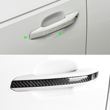 Car Carbon Fiber Exterior Door Handle Pull Cover Sticker Trim For Audi A4 B9 A4L 2017 2018 2024 - buy cheap