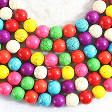 Calaite sintético piedra multicolor 4mm 6mm 8mm 10mm 12mm ronda abalorios sueltos mujeres turquesas resultados de la joyería de diy 15 pulgadas B289 2024 - compra barato