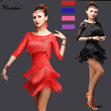 Sexy Red Tango Dress Salsa Latin Dance Dress Women Lace Fringe Ballroom Dance Competition Dresses For Sale 2024 - buy cheap