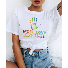 Футболка для геев lgbt, женская футболка с надписью «Love Wins», радужная футболка с надписью «love is love» 2024 - купить недорого