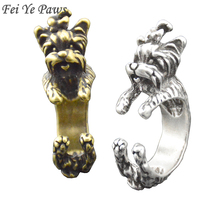 Punk Retro Yorkshire Terrier Dog Wrap Ring Men West Highland Yorky & Westie Animal Rings For Women Retro Midi Finger Ring Girls 2024 - buy cheap