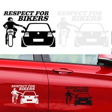 YOSOLO 19.5*15.5CM  respect for bikers Car Sticker Funny Auto Stickers and Decals respect for bikers 2024 - buy cheap