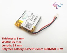 Batería de polímero de litio XH2.0, 3,7 V, 802525, MP3, MP4, MP5, Batería de GPS, 400MAH 2024 - compra barato