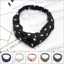 1PC Print Dots Rabbit Ear Headband Women Female Bow Elastic Hair Band Hair Accessories Hairband 2024 - buy cheap