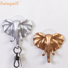 Saingace Storage Hanger Hooks Lovely Elephant Head Self Adhesive Wall Hooks Hanger Holder crochet perchero dropshipping 2020 new 2024 - buy cheap