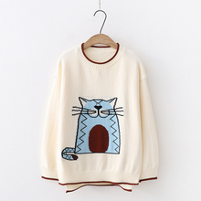 Autumn Japanese Mori Girl Sweaters Women Harajuku Anime Cartoon Kawaii Ulzzang Knitting Pullovers Cute Graphics Loose Sweaters 2024 - buy cheap