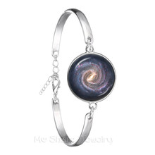 Galaxy Nebula 18mm Glass Cabochon Bracelet Fashion Accessories For Good Friend's Silver Plated Charm Bangle Jewelry 2024 - buy cheap