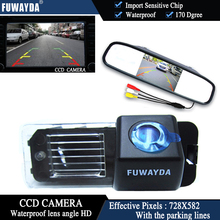 Цветной CCD чип FUWAYDA Автомобильная камера заднего вида для VW Volkswagen Polo V (6R)/ Golf 6 VI/ Passat CC + 4,3-дюймовый монитор зеркала заднего вида 2024 - купить недорого