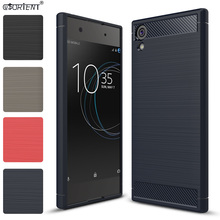 Capa para sony xperia xa1 ultra macia de silicone, capa à prova de choque g3221 g3223 g3212 g3226 de fibra de carbono capa traseira 2024 - compre barato