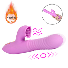 Sex Charging G Spot Dildo Vibrator Oral Tongue Licking Clitoris Stimulator Heating Vibrator Masturbator Adult Sex Toys for Women 2024 - buy cheap