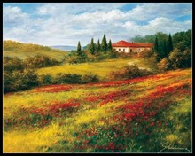 Embroidery Counted Cross Stitch Kits Needlework - Crafts 14 ct DMC Color DIY Arts Handmade Decor - Landscape with Poppies I 2024 - buy cheap