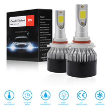 Farol de led para lâmpadas, kit de conversão para faróis automotivos, 2 lâmpadas cob, h1, h7, h11, 9005, 9006 k, 80w, 6000 lm, k, personalização 2024 - compre barato