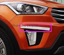 Farol dianteiro em cromado para carro, sobrancelha abs com encaixe para hyundai 2014 2015 ix25 creta 2024 - compre barato