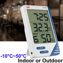 Alta precisão lcd eletrônico medidor de umidade temperatura indoor digital termômetro higrômetro estação meteorológica despertador 2024 - compre barato