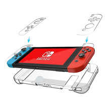 Capa para nintendo switch ns nx, capa protetora de cristal destacável, resistente, pc, absorção de impacto, ergonômico, dobrável, concha protetora para nintendo switch 2024 - compre barato