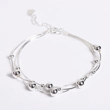 High-quality 925 Sterling Silver Jewelry Fashion Fresh Beauty Smooth Small Round Female Popular Bracelet    SB56 2024 - buy cheap